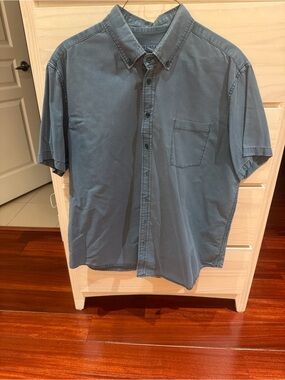 Merona Short-Sleeve Button-Down Shirt in Slate Blue